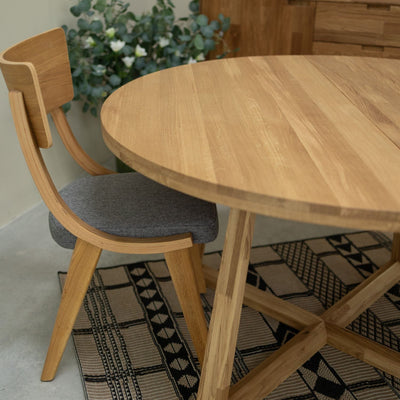 Pack of 2 or 4 Lucas Solid Oak Dining Chairs, Gray or Beige upholstery | VESKOR