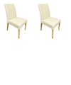Pack of 2 or 4 Malaga Dining Chairs, Solid Oak Wood Frame, Beige Upholstery | NordicStory