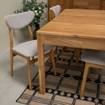 Pack of 2 or 4 Maxwell Solid Oak Dining Chairs, upholstered in Grey | VESKOR