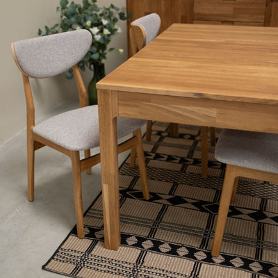 Pack of 2 or 4 Maxwell Solid Oak Dining Chairs, upholstered in Grey | VESKOR