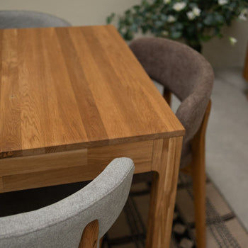 Pack of 2 or 4 Claus Solid Oak Dining Chairs, Gray or Brown upholstery | VESKOR