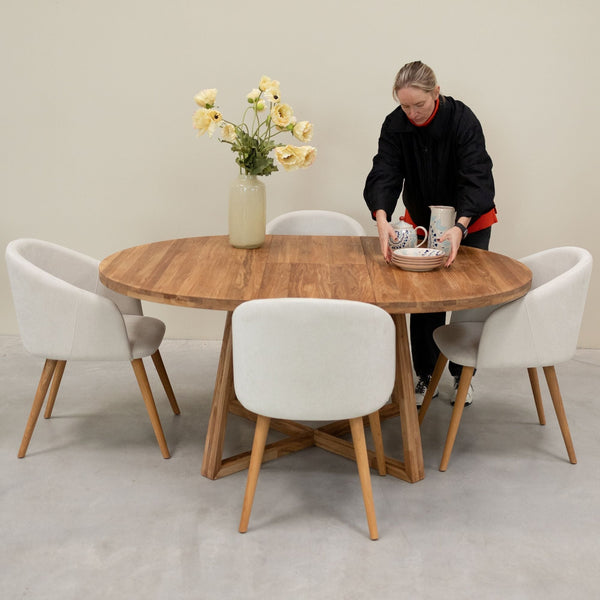 Solid oak armchair Ana with upholstery | VESKOR