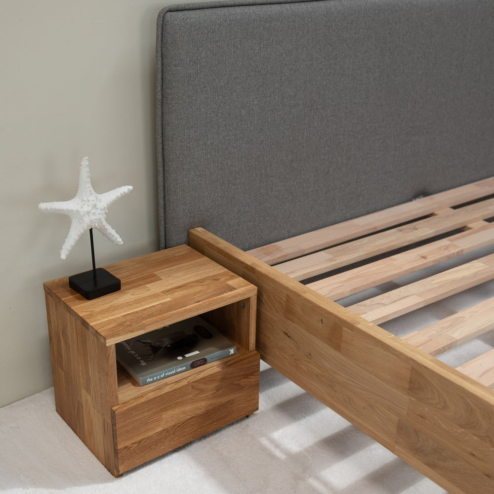 Oak solid wood double bed Pola | NordicStory