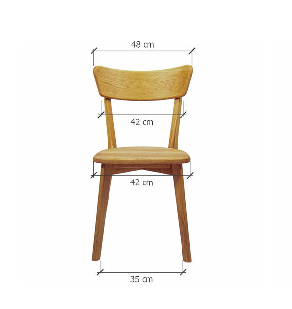 Pack of 2 or 4 Solid Oak Wood Dining Chairs Diana | NordicStory