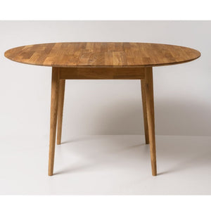 Round extendable dining table in solid oak Escandi 3, 100-130 x 100 x 75 cm | NordicStory