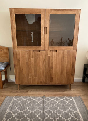 Escandi 3 solid oak closet cabinet, 120 x 45 x 155 cm. | NordicStory