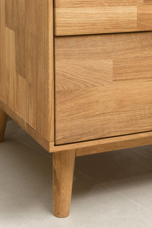 Escandi 3 solid oak closet cabinet, 120 x 45 x 155 cm. | NordicStory