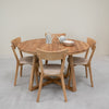 Pack of 2 or 4 Solid Oak Dining Chairs Diana Beige | NordicStory