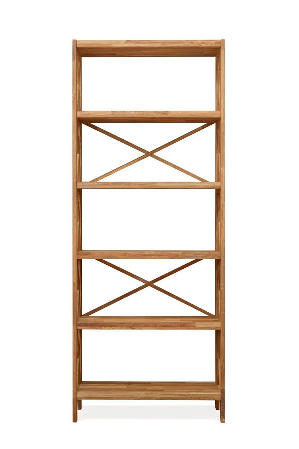 Solid oak bookcase bookcase Royal, 79 x 30 x 198 cm (79 x 30 x 198 cm) | NordicStory