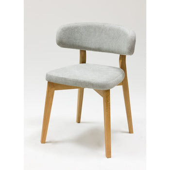 Pack of 2 or 4 Claus Solid Oak Dining Chairs, Gray or Brown upholstery | VESKOR
