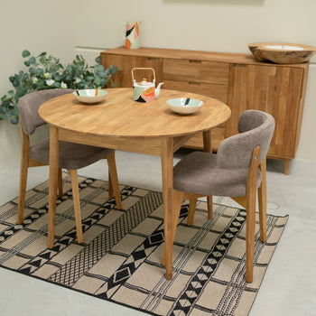 Pack of 2 or 4 Claus Solid Oak Dining Chairs, Gray or Brown upholstery | VESKOR