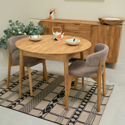 Pack of 2 or 4 Claus Solid Oak Dining Chairs, Gray or Brown upholstery | VESKOR
