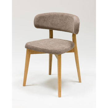 Pack of 2 or 4 Claus Solid Oak Dining Chairs, Gray or Brown upholstery | VESKOR