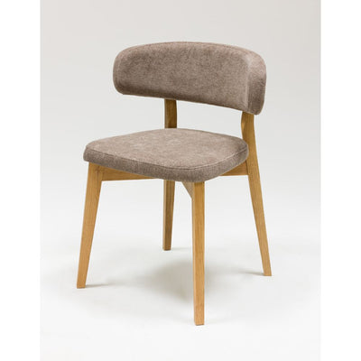 Pack of 2 or 4 Claus Solid Oak Dining Chairs, Gray or Brown upholstery | VESKOR