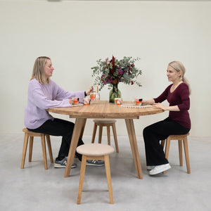 Pack of 2 or 4 Diana Solid Wood Dining Stools, upholstered | NordicStory