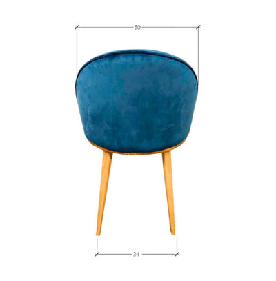 Pack of 2 or 4 Clara Dining Chairs, Solid Oak Wood Frame, Upholstered in Monako Blue | NordicStory