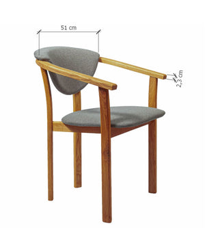 Pack of 2 or 4 Alexis Dining Chairs, Solid Oak Wood Frame, Nordic Gray Upholstery | NordicStory