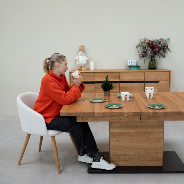 Solid oak armchair Ana with upholstery | VESKOR