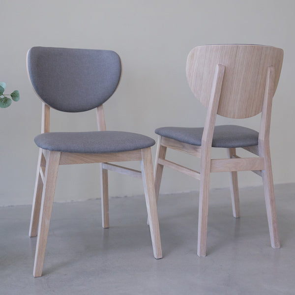 Pack of 2 or 4 Nova Dining Chairs, Solid Bleached Oak Frame | NordicStory
