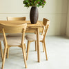 Pack of 2 or 4 Solid Oak Dining Chairs Diana Beige | NordicStory