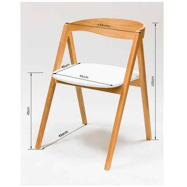 Pack of 2 or 4 Oscar Solid Oak Dining Chairs, upholstered | VESKOR