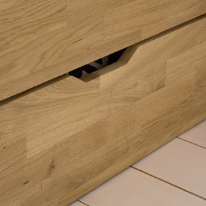 Sofia oak solid wood bed with storage | NordicStory