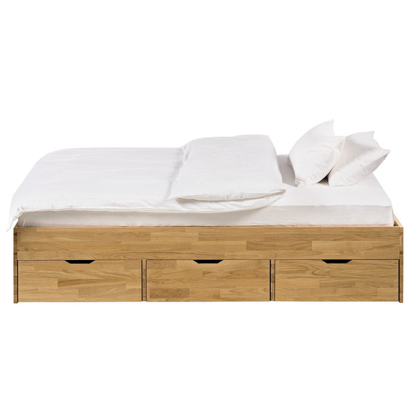 Sofia oak solid wood bed with storage | NordicStory