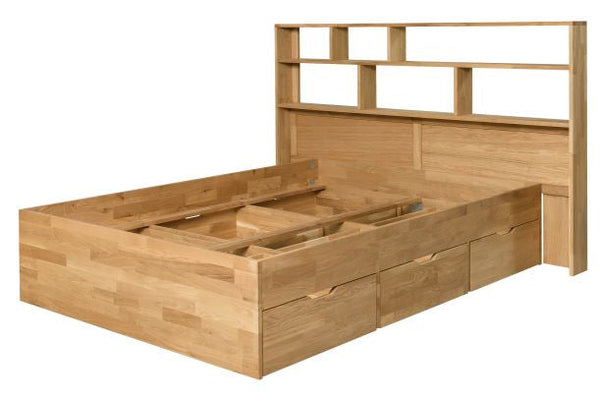 Sofia oak solid wood bed with storage | NordicStory