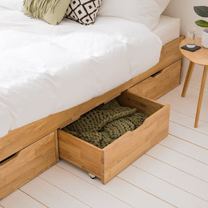 Sofia oak solid wood bed with storage | NordicStory