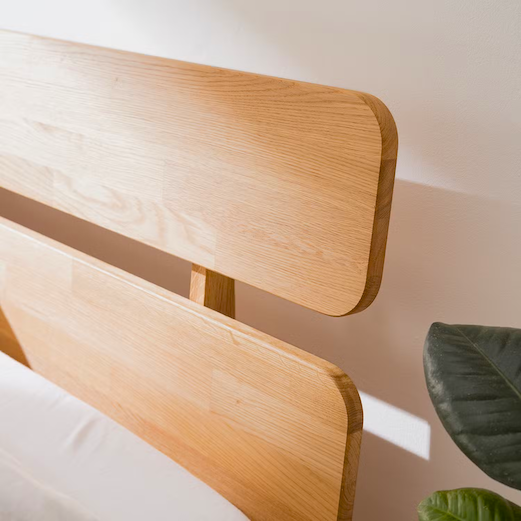 Solid oak bed Escandi 2, 140 x 200 cm / 160 x 200 cm / 180 x 200 cm | NordicStory