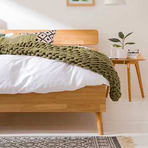 Solid oak bed Escandi 2, 140 x 200 cm / 160 x 200 cm / 180 x 200 cm | NordicStory