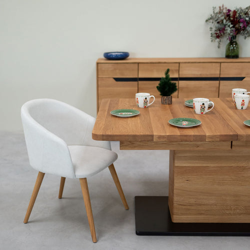 Solid oak armchair Ana with upholstery | VESKOR