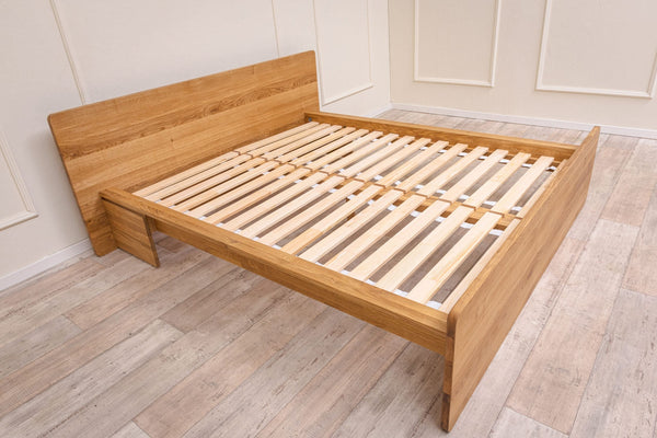 Solvig solid oak bed with storage | NordicStory