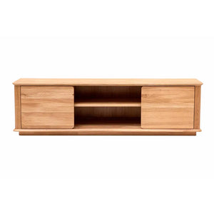 Solid oak TV stand Solvig, 180 x 41 x 50 cm | NordicStory