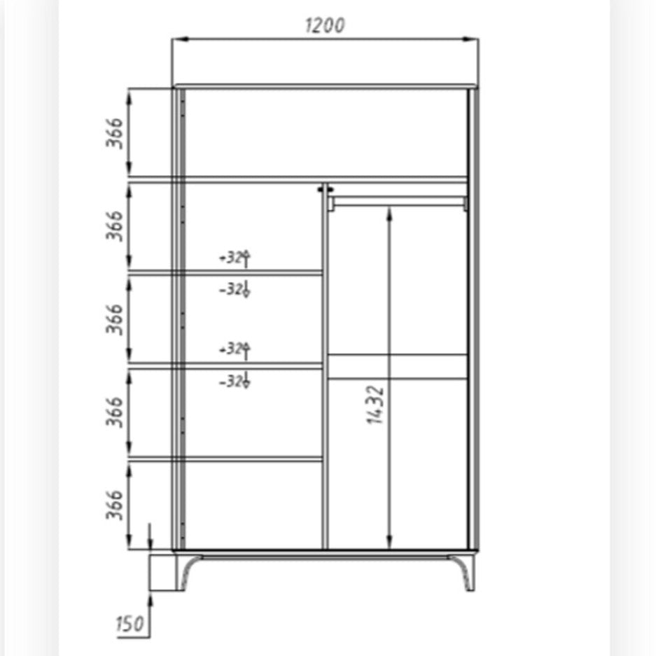 Oxford 2 oak solid wood closet for linen