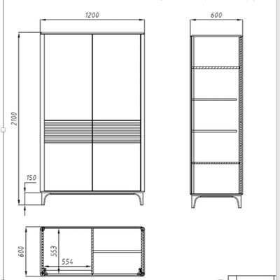 Oxford 2 oak solid wood closet for linen