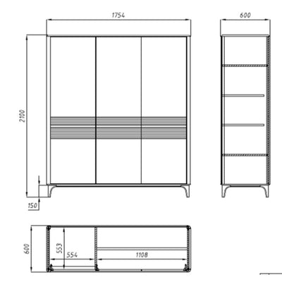 Oxford 4" solid oak wood closet for clothes