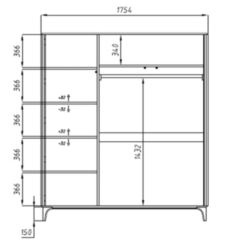 Oxford 4" solid oak wood closet for clothes