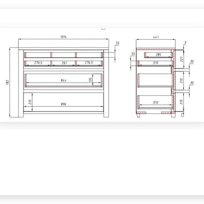 Solid oak chest of drawers 