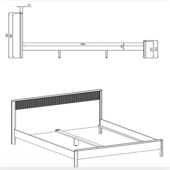 Oxford oak solid wood double bed