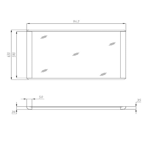 Oxford solid oak wood mirror