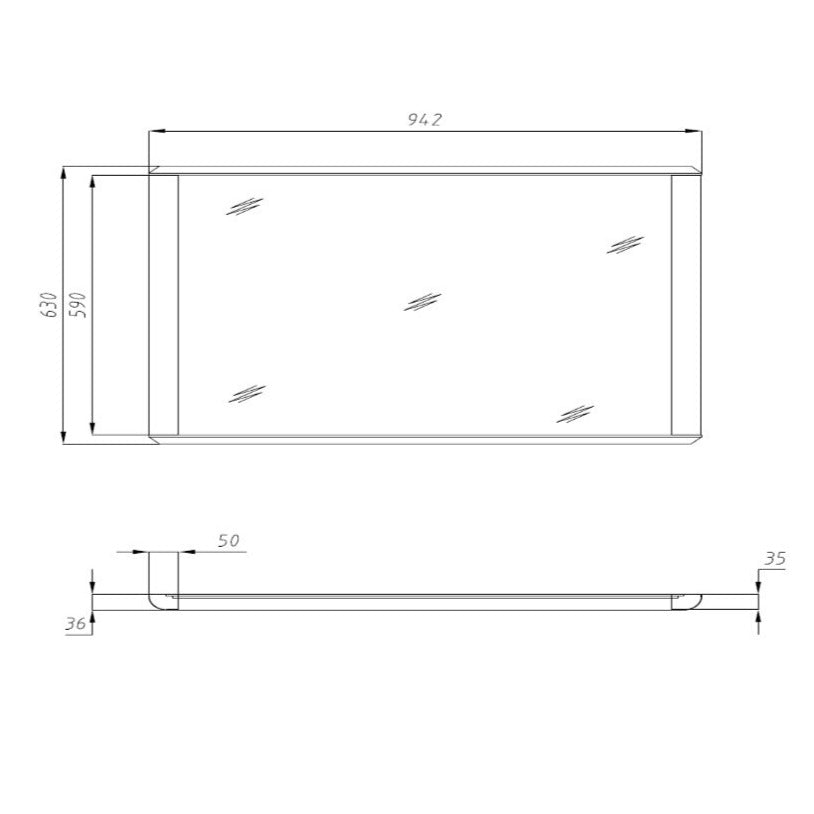 Oxford solid oak wood mirror