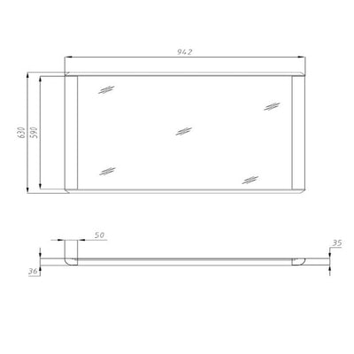 Oxford solid oak wood mirror