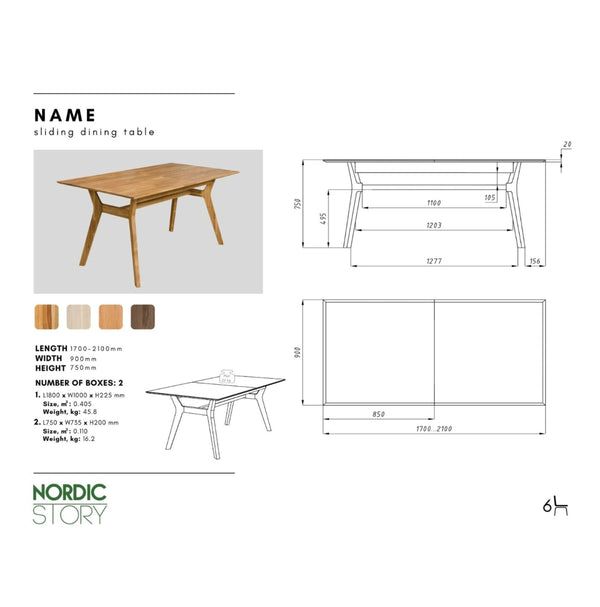 NordicStory Harold extendable dining table in solid oak
