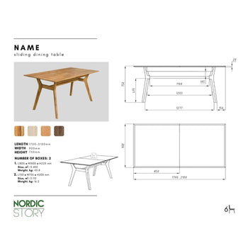 NordicStory Extending dining table in solid oak "Harold".