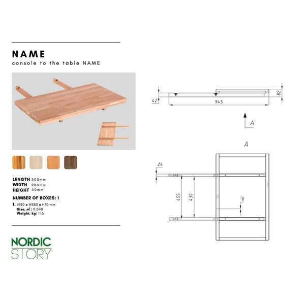 Extending dining table in solid oak Mauritz 1