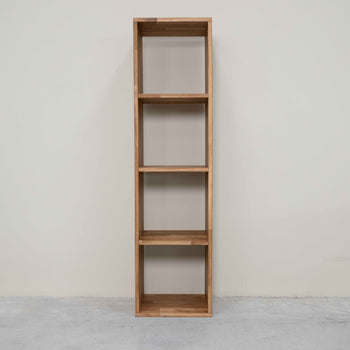 Bookcase Regal 4 solid oak bookcase, 39 x 35 x 150 cm, NordicStory