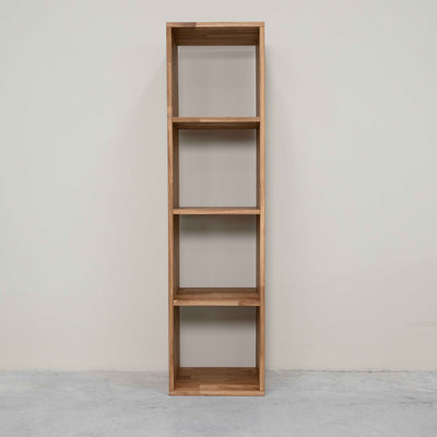 Bookcase Regal 4 solid oak bookcase, 39 x 35 x 150 cm, NordicStory