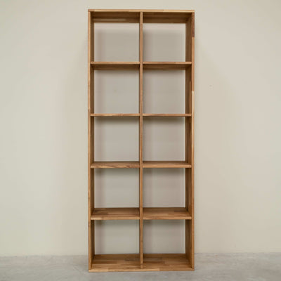 Solid oak bookcase Regal 10, 76 x 35 x 187 cm (76 x 35 x 187 cm) | NordicStory