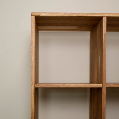Solid oak bookcase Regal 10, 76 x 35 x 187 cm (76 x 35 x 187 cm) | NordicStory